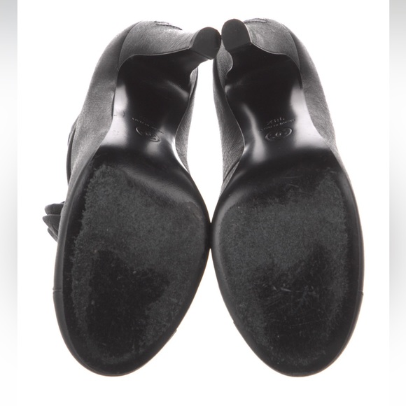 Chanel Leather Crystal Star Bow Open Booties - Picture 4 of 5